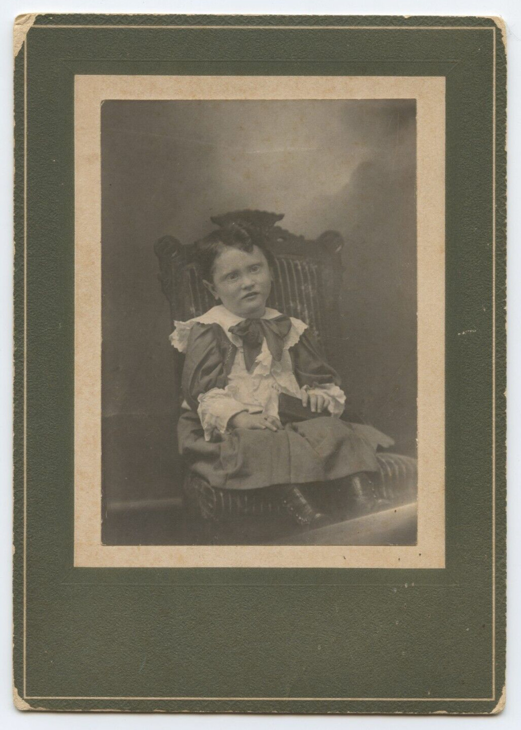 Antique Cabinet Card c. 1900s Portrait of a Toddler by Unknown Photographer