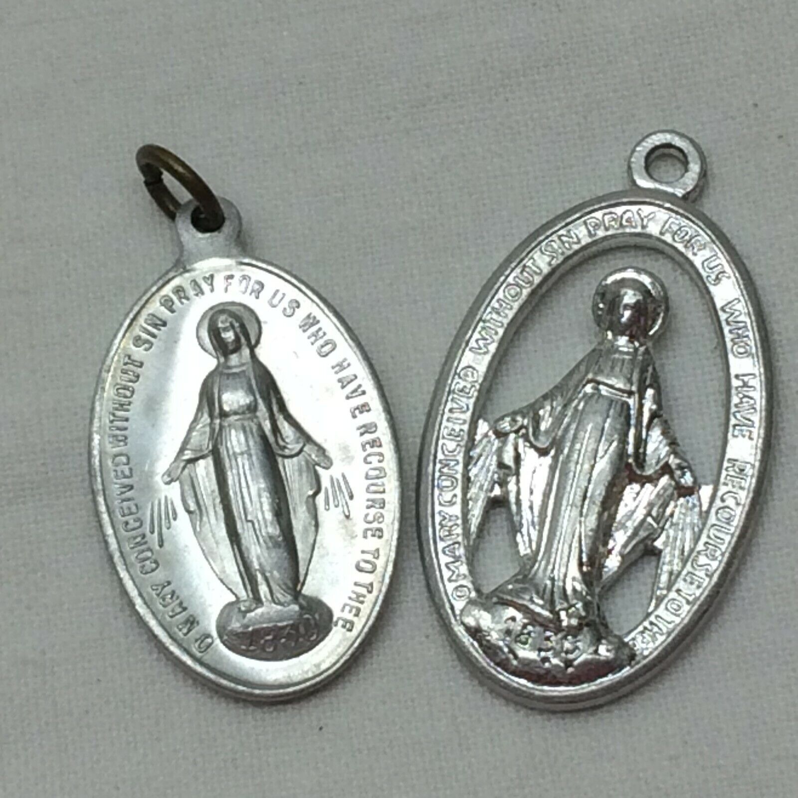 2 Vintage Religious Mary Medals Italy