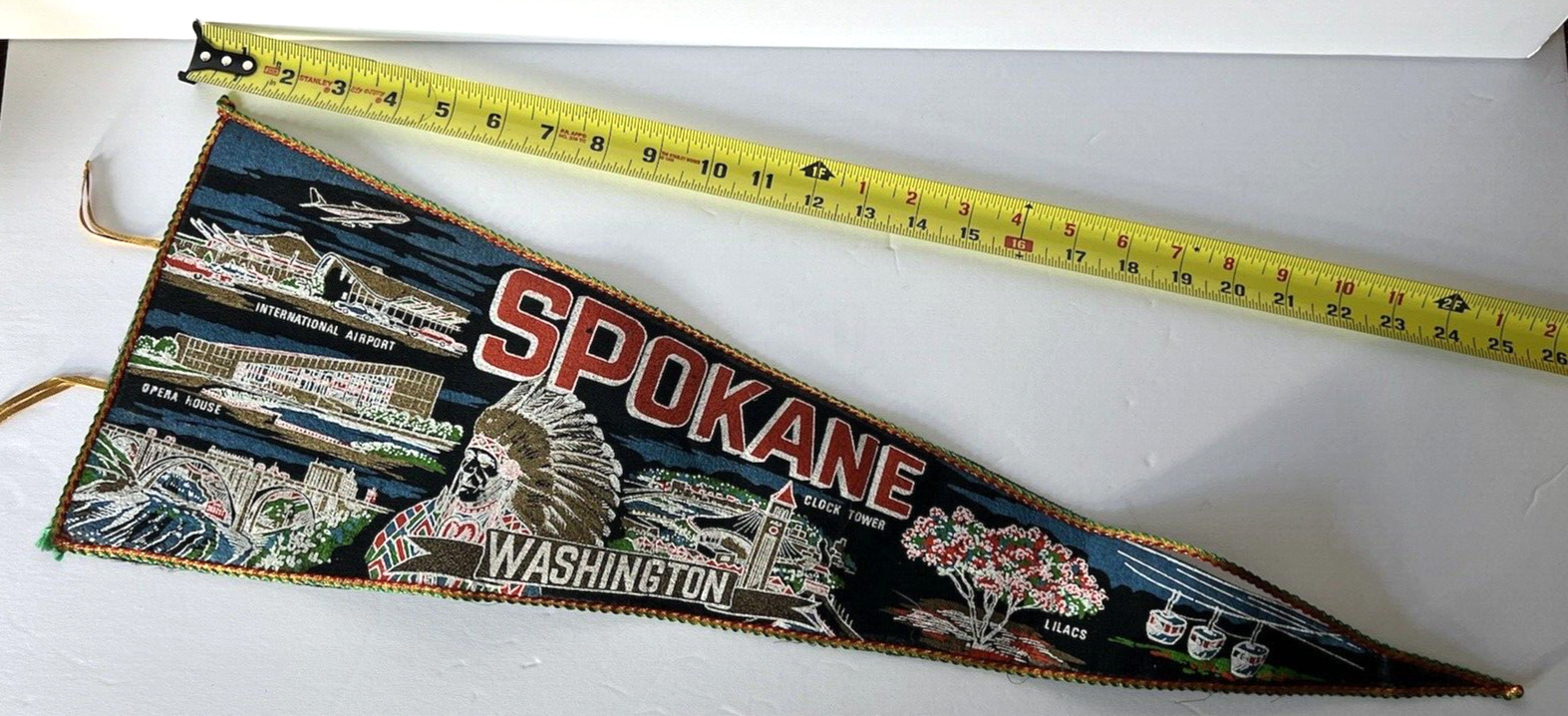 Spokane WA Washington Vintage Pennant - Pre-owned