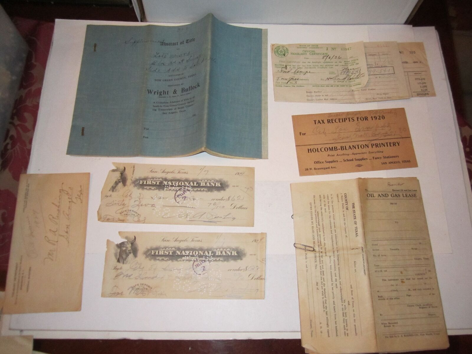 EARLY 1900'S CONTRACTS, TITLE POLICIES, POST CARDS & LETTERS - TUB OFCC