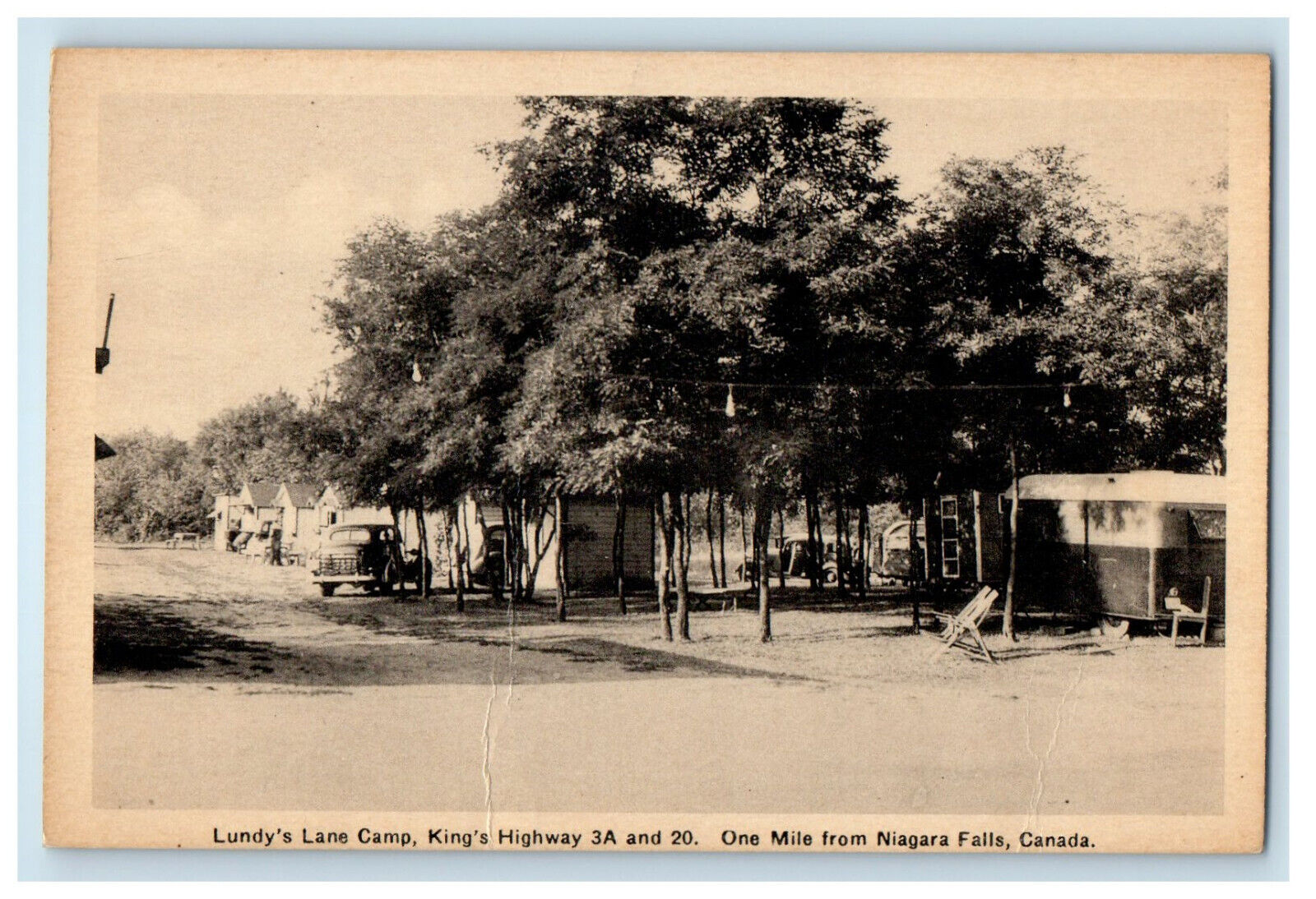 c1940s Lundy\'s Lane Camp King\'s Highway Niagara Falls Canada CA Postcard