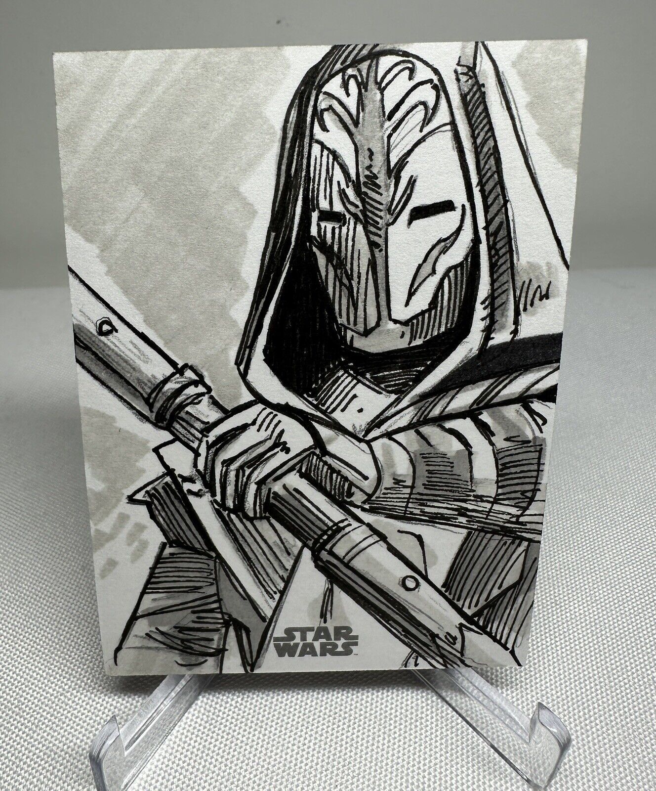 Topps Star Wars Galaxy Chrome Jedi Temple Guard Sketch Card by Chris Owen