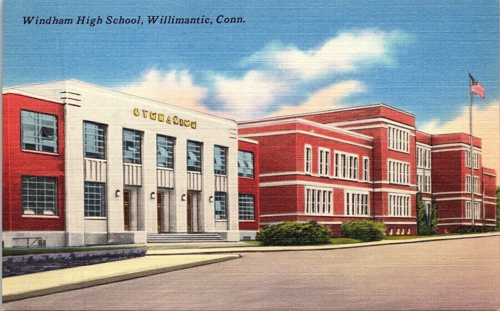 Windham High School Gymnasium Willimantic Connecticut US UNP VTG Postcard