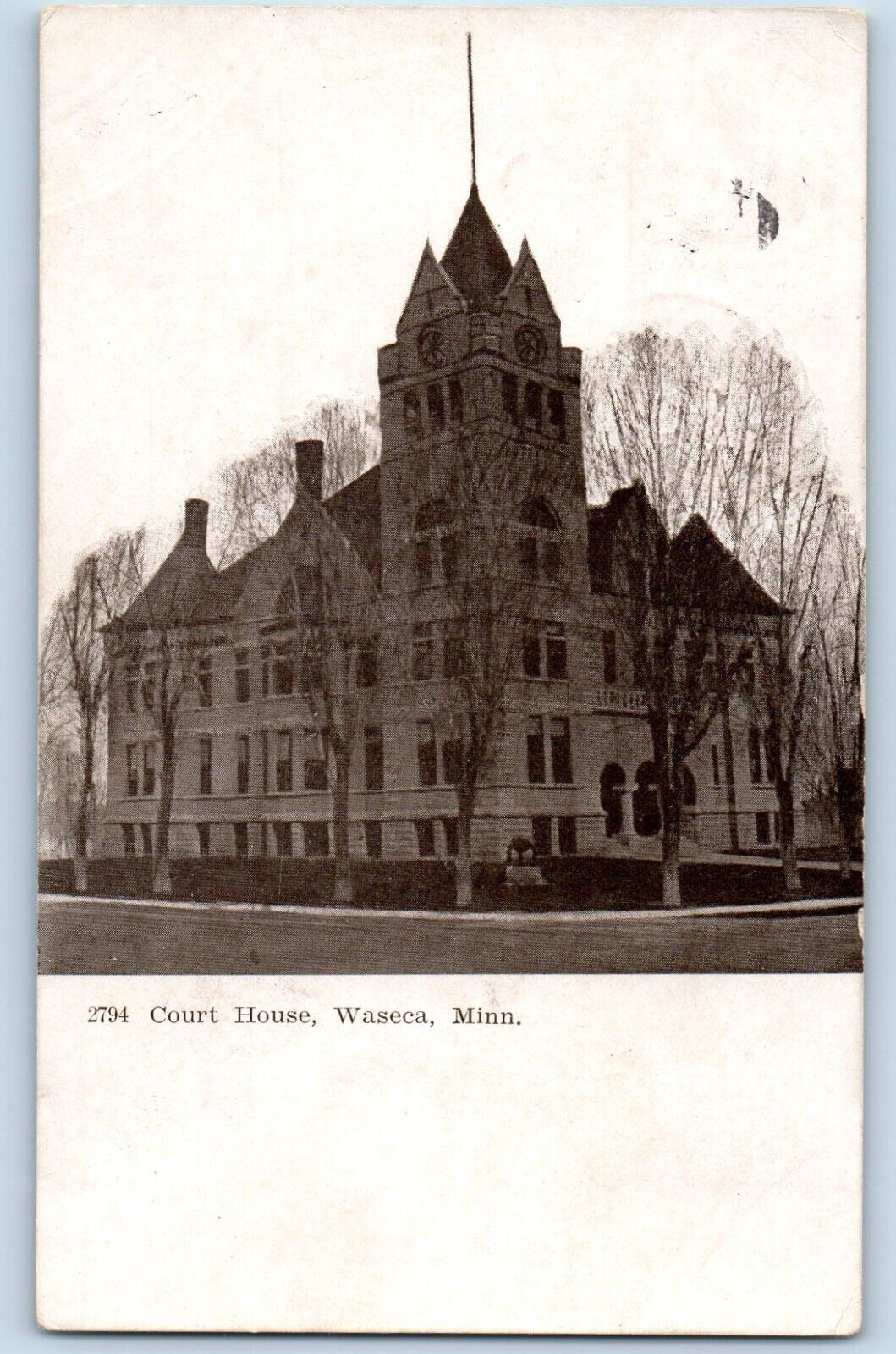 Waseca Minnesota MN Postcard Court House Exterior Building c1907 Vintage Antique