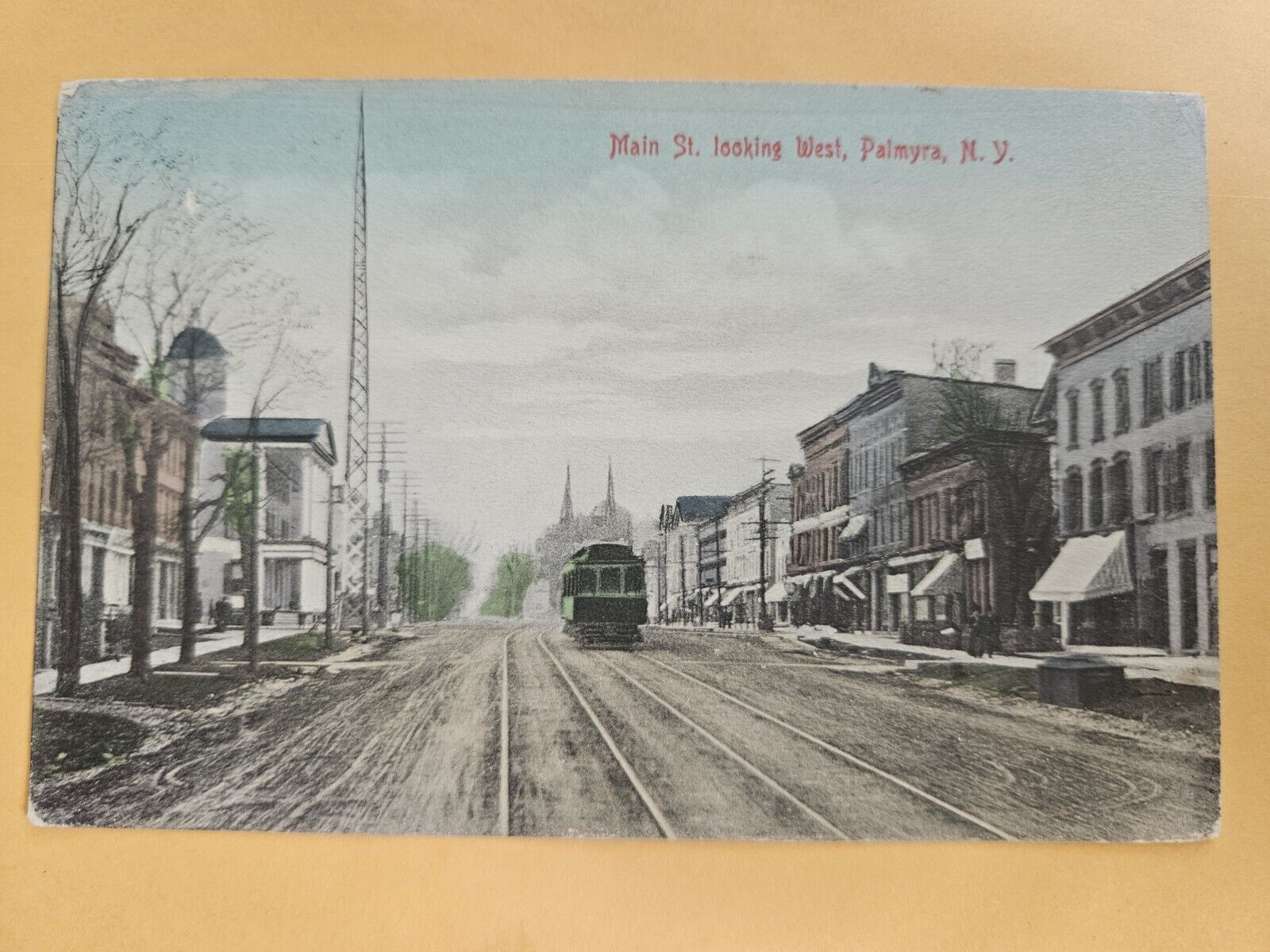 PALMYRA N.Y. 1909 RS&E? ROCHESTER SYRACUSE EASTERN Trolley NEW YORK POST CARD