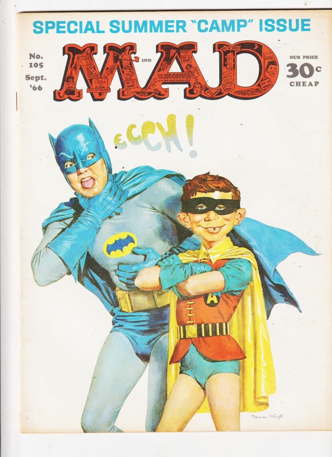 MAD MAGAZINE #105 1966  Norman Mingo CLASSIC BATMAN COVER