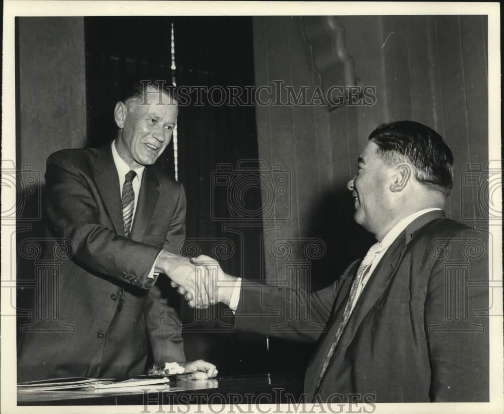 1957 Press Photo Texas politicians, Daniel Greer and E. A. Lyons - hcb03376