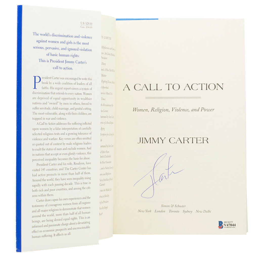 Jimmy Carter Signed A Call To Action Book BAS