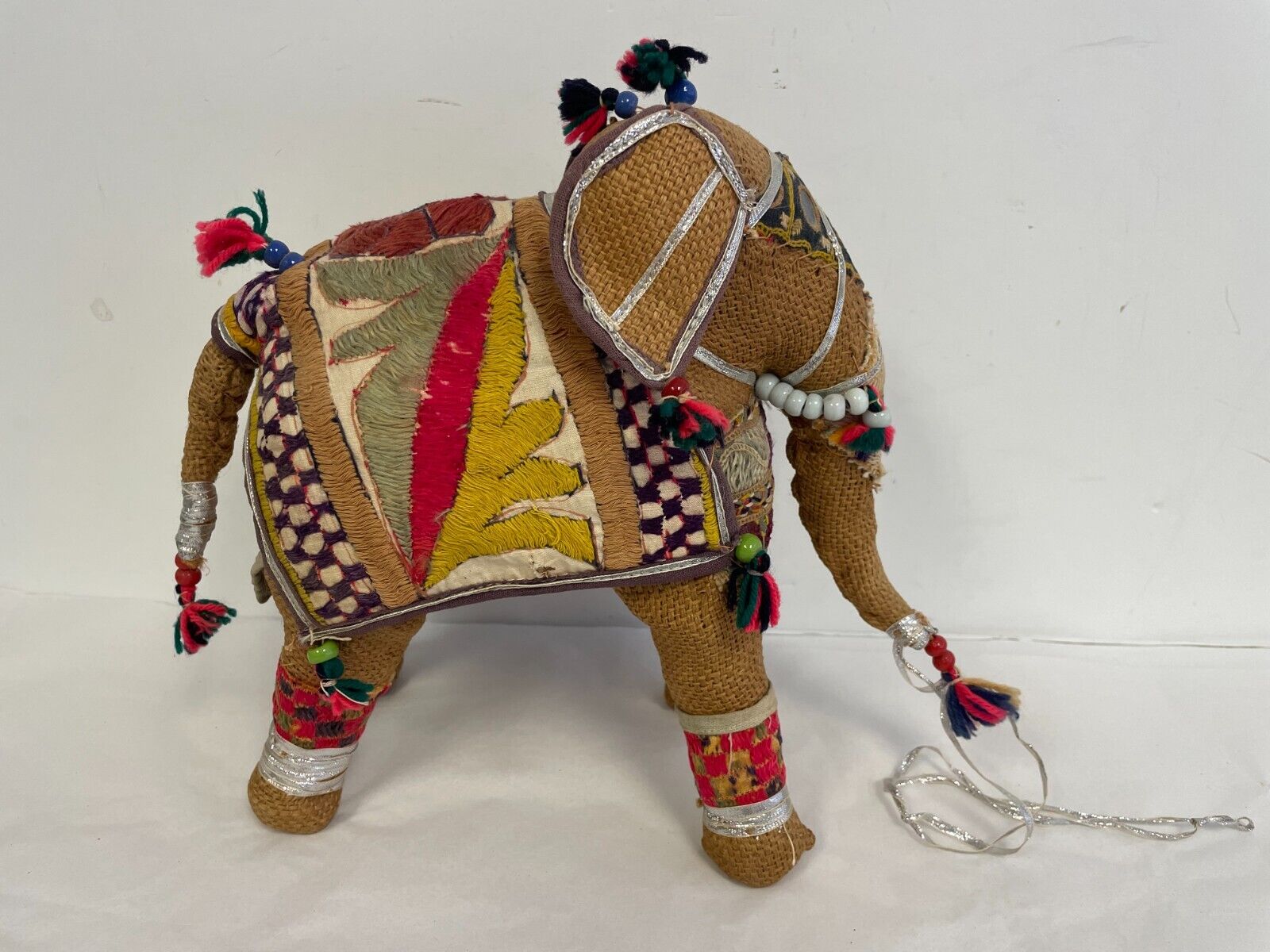 Vtg 1960\'s INDIAN HANDMADE RAJASTHAN Multicolor Fabric PATCHWORK ELEPHANT 11\
