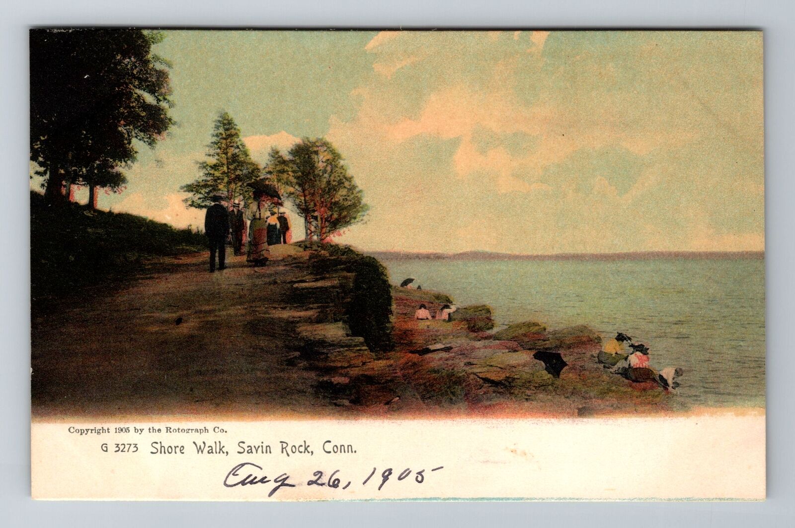 Savin Rock CT-Connecticut, Shore Walk, Antique Vintage Souvenir Postcard