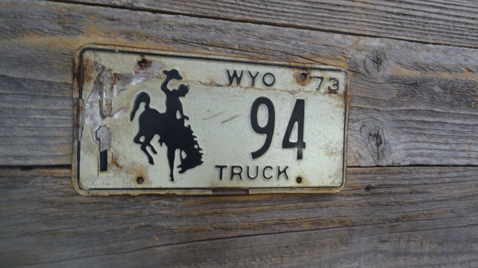 1973 Wyoming Truck license all Original Rustic Look or Restore