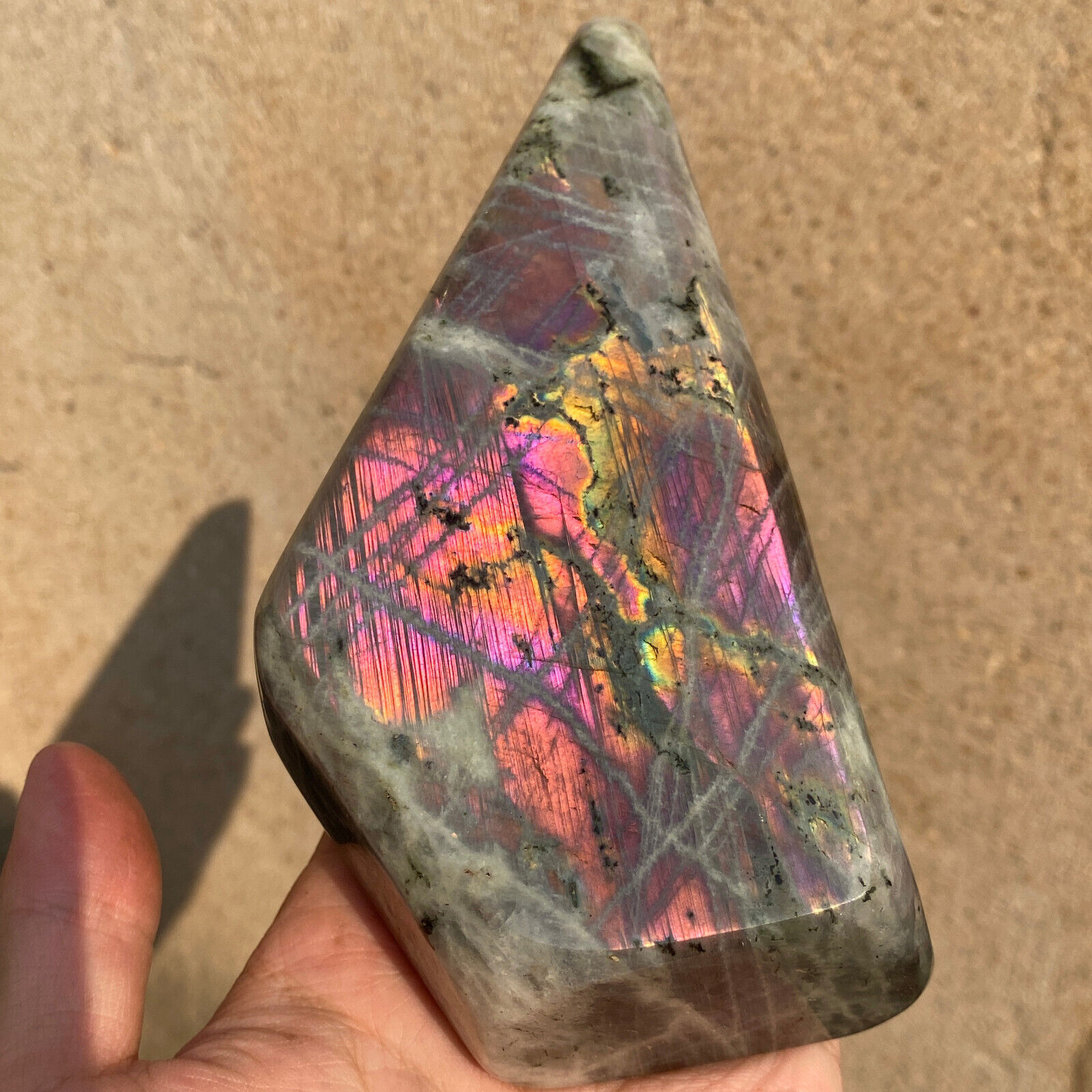 790g Natural Purple Labradorite Quartz Crystal Freeform Mineral Specimen