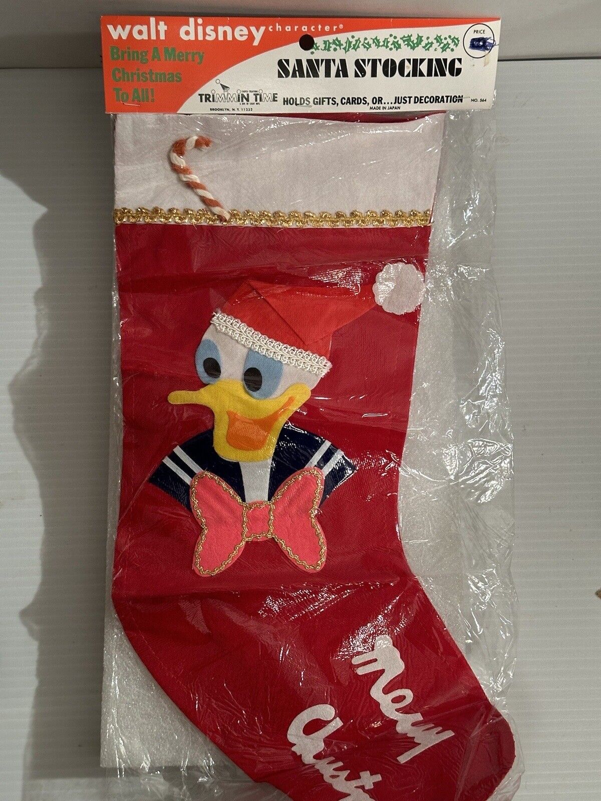 Vintage 1950\'s Felt Christmas Stocking Disney Donald Duck 17\