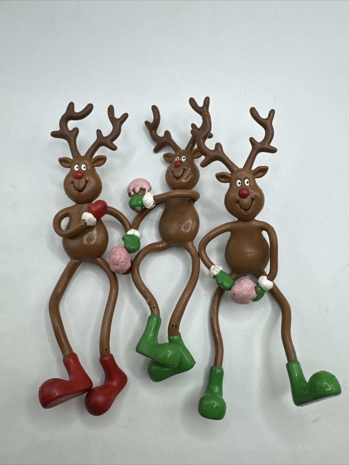 Vintage RUSS Christmas Bendy Reindeer Rudolph Bendable Toy 1990s 7\