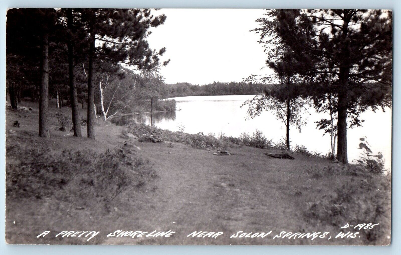 Solon Springs Wisconsin WI Postcard RPPC Photo A Pretty Shoreline c1950's Posted