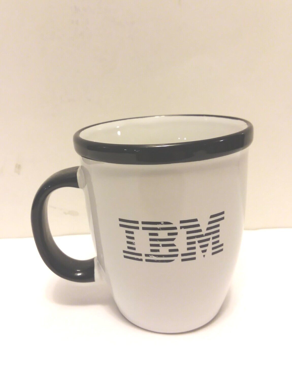 Vintage Ceramic IBM Coffee Mug Coffee Cup Old 12oz Black/ White