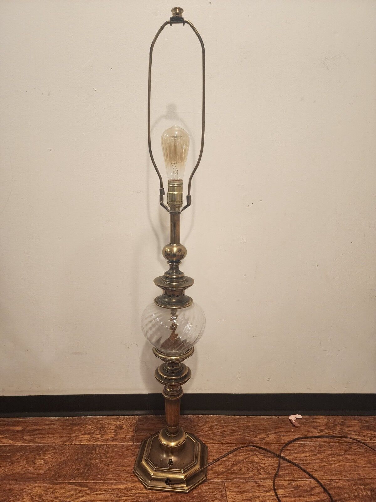 STIFFEL Brass & Cut Glass Lamp 39.5\