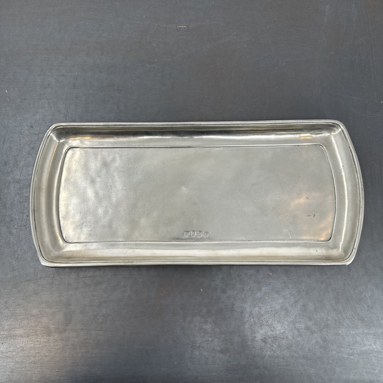 Cosi Tabellini 13” Rectangle Pewter Tray Made In Italy Stamped 92 Plum Cake