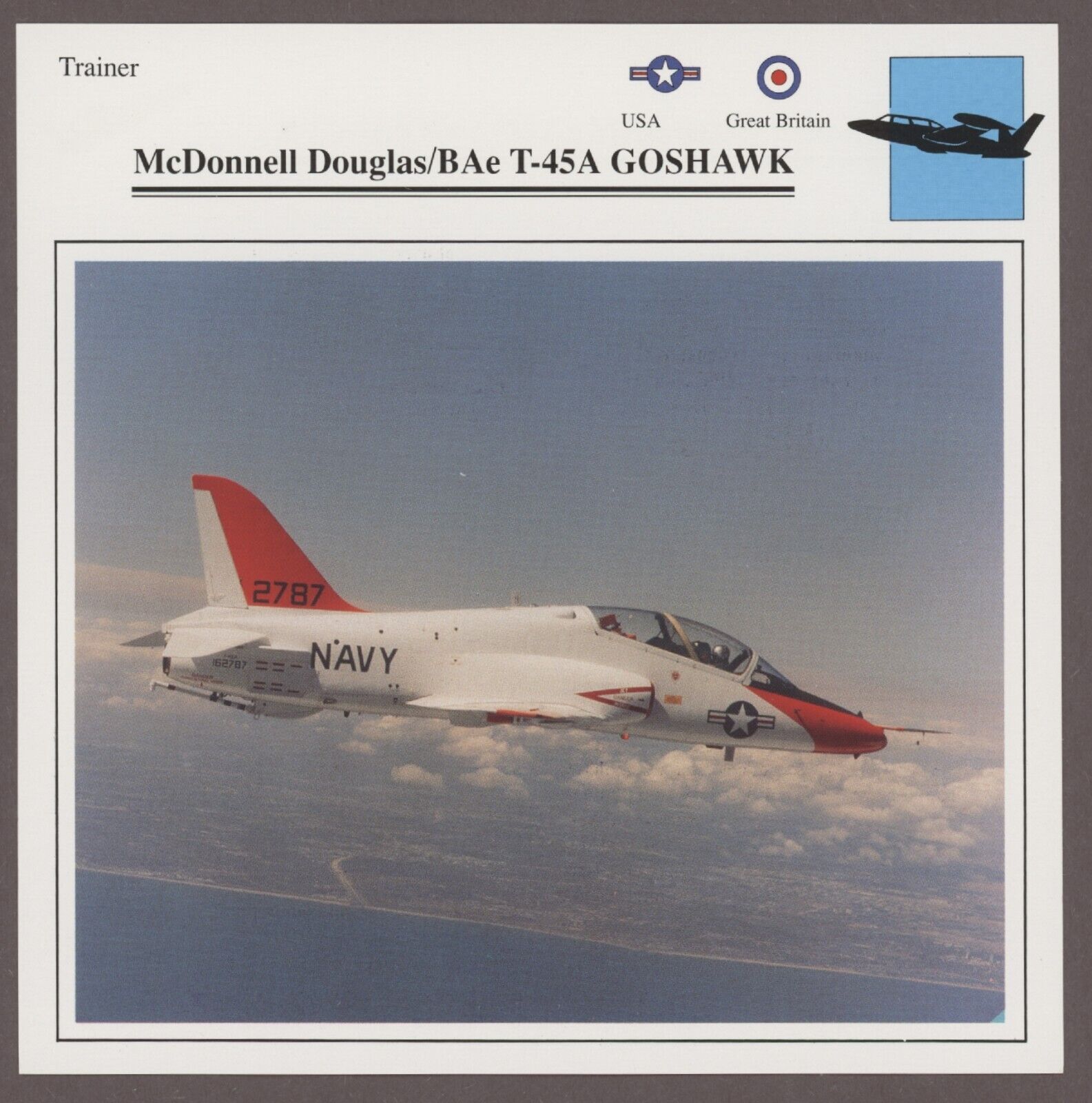 McDonnell Douglas T-45A Goshawk Warplanes Military Air Edito Service Card USA