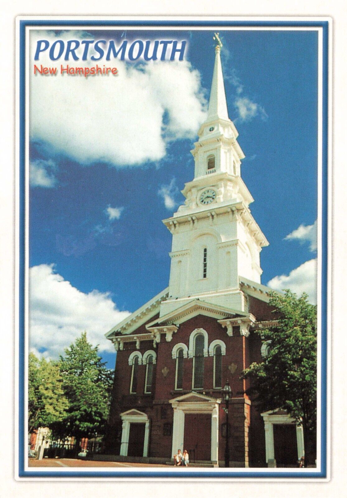 Postcard NH Portsmouth Market Square North Church Steeple Rockingham County