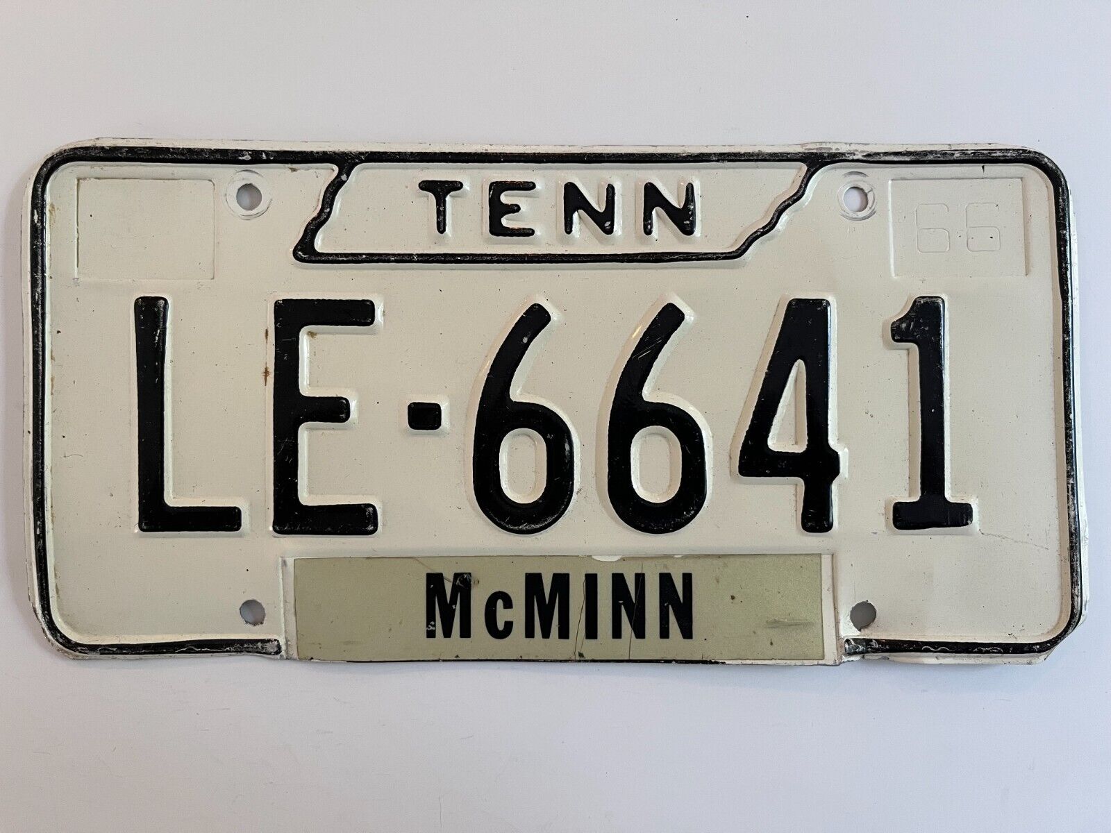 1966 Tennessee License Plate Natural (no stickers) McMinn County
