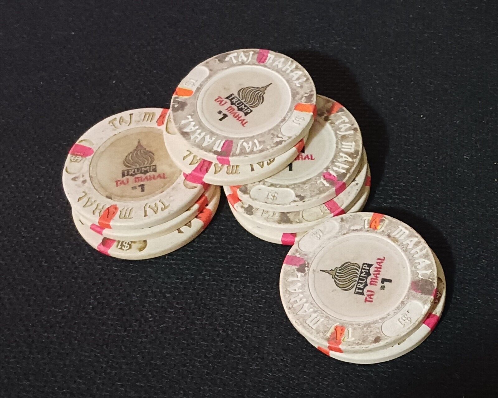10 $1 Trump Taj Mahal Poker Chips