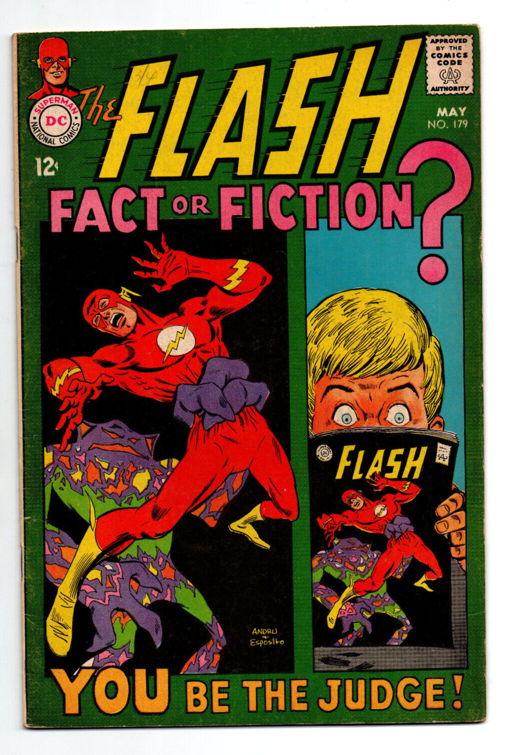 The Flash #179 - 1st Earth Prime apperance w/Julius Schwarz - 1968 - FN