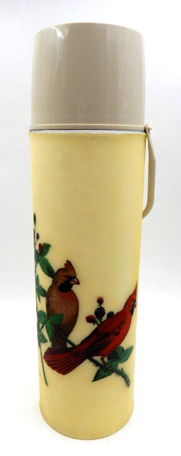 VINTAGE BACOVA GUILD KING SEELEY PAIR OF CARDINAL BIRDS THERMOS ~ MADE IN USA