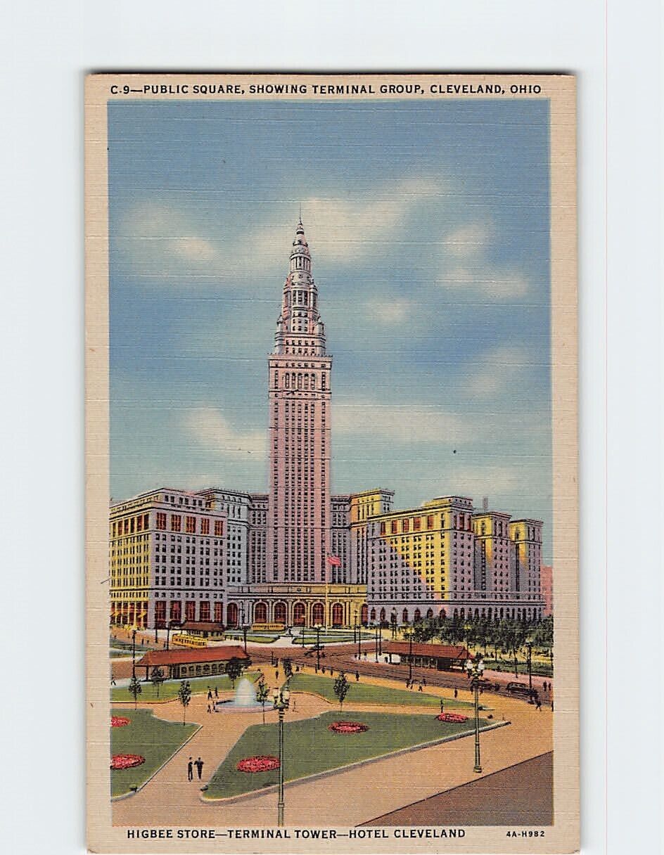 Postcard Public Square Terminal Group Cleveland Ohio USA