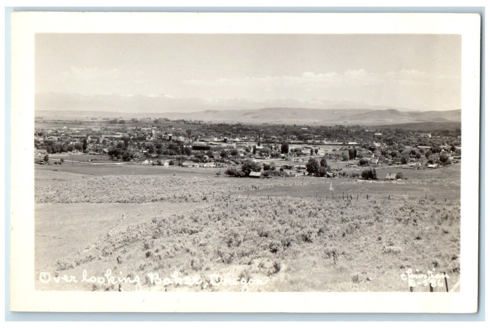 c1910's Overlooking Baker Oregon OR Christian RPPC Photo Antique Postcard