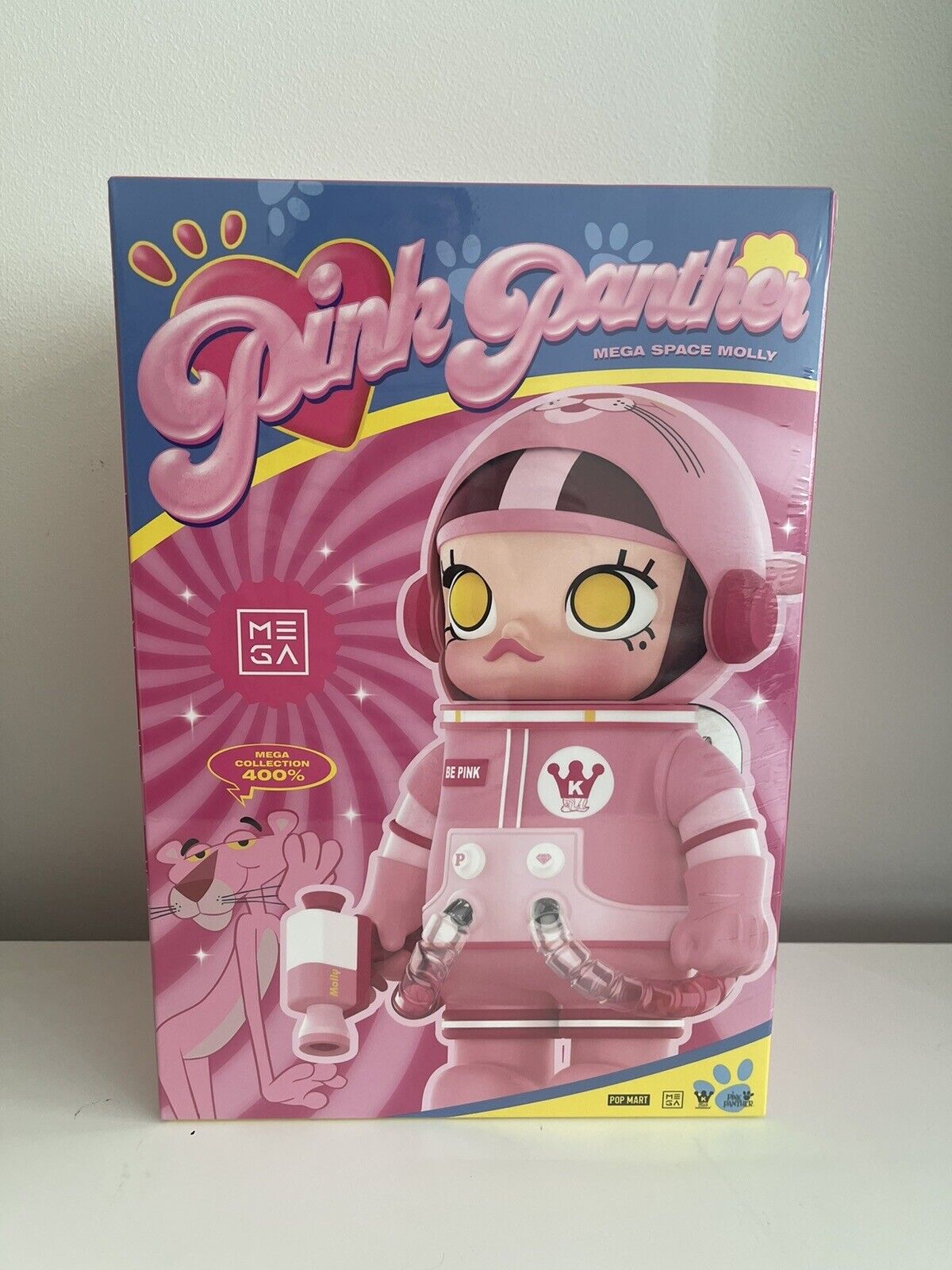 Authentic  PopMart Mega Collection 400% Mega Space Molly Pink Panther