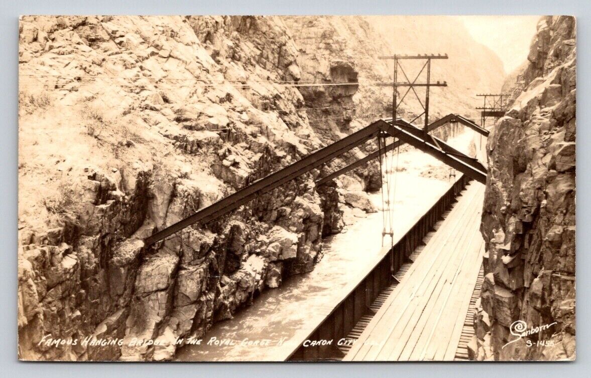 RPPC Hanging Bridge Royal Gorge Colorado  Real Photo P299A