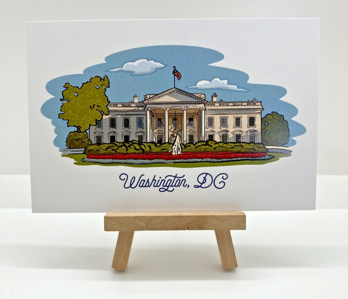 Washington DC, White House - Line Drawing - Lantern Press Postcard (E150)