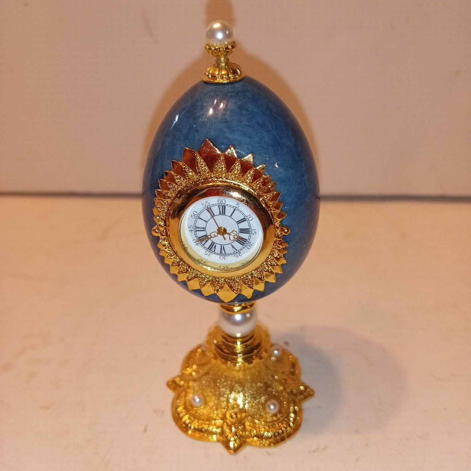 Chiellini Italian Clock Blue Marble Egg For Deck Year 2000
