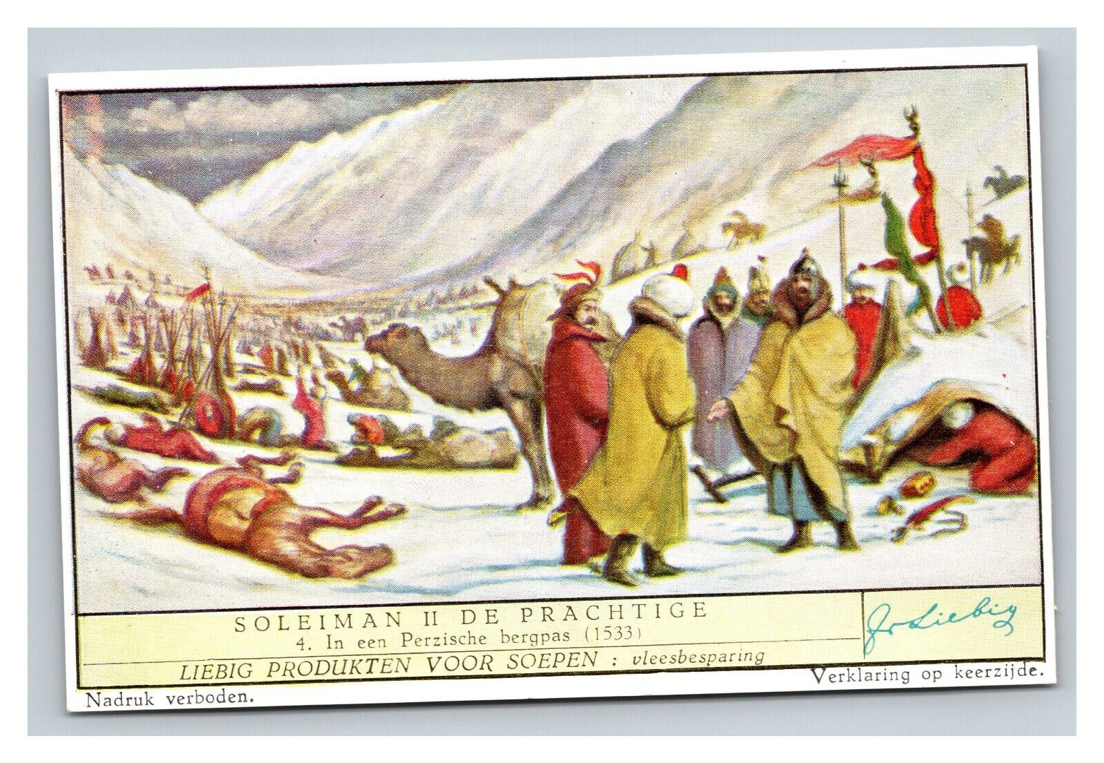 Vintage Liebig Trade Card - Dutch - 2 the Suleiman the Magnificent Ottoman Set