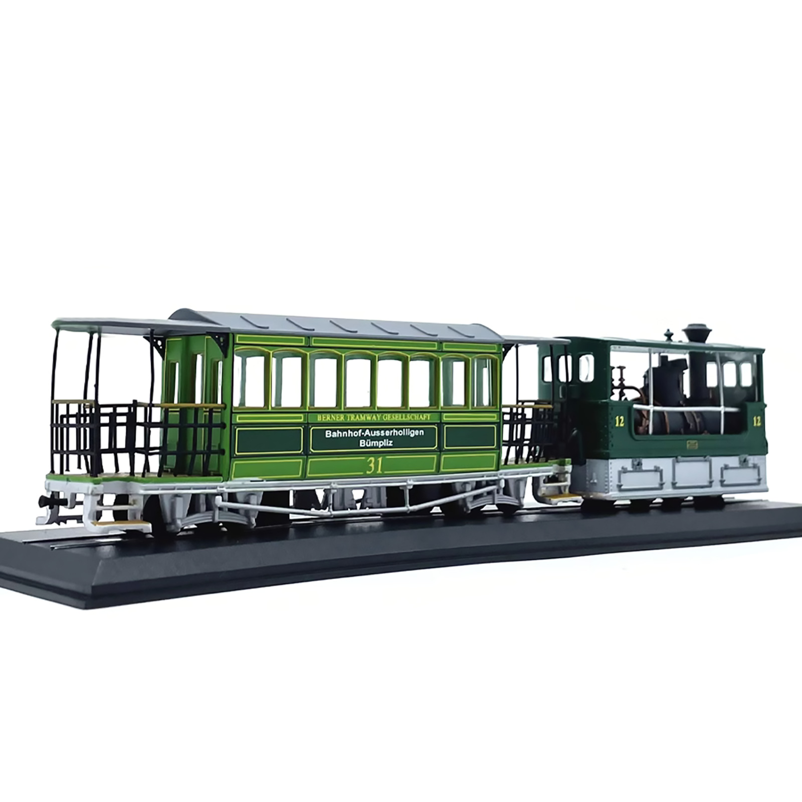 1:87 1894 Swiss G3-3 Rail Tram Vintage Steam Locomotive Plastic Simulation Model