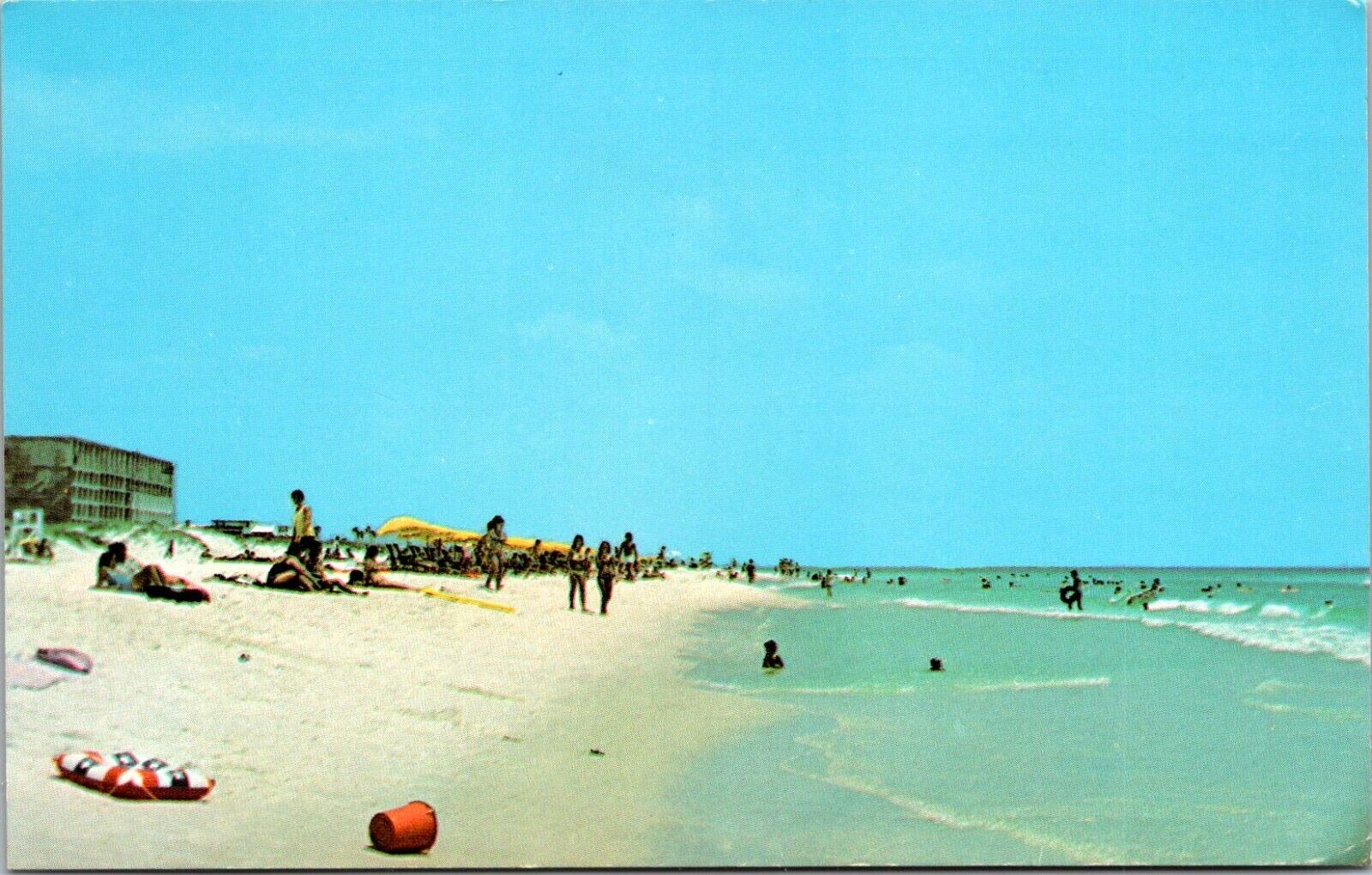 Vintage 1950's People Swimming at Miracle Strip Beach Florida FL Postcard