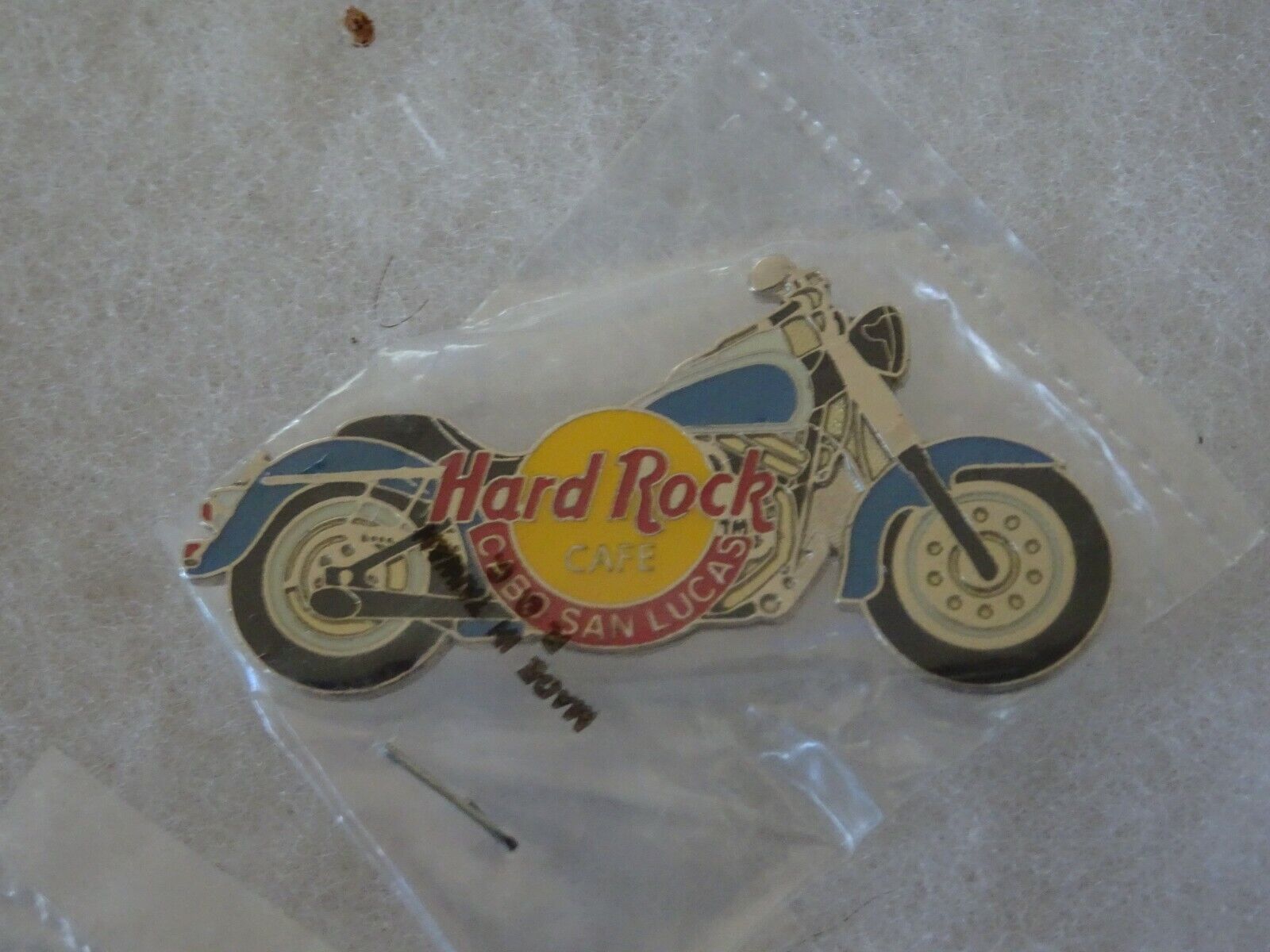 Hard Rock Cafe pin Cabo San Lucas Motorcycle Blue Fenders White and Blue Tank