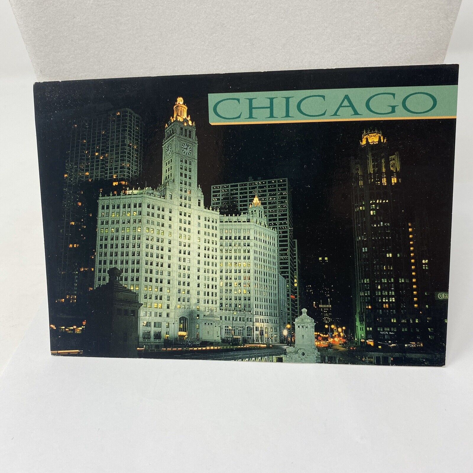 Vintage Postcard Chicago Wrigley Building 1991