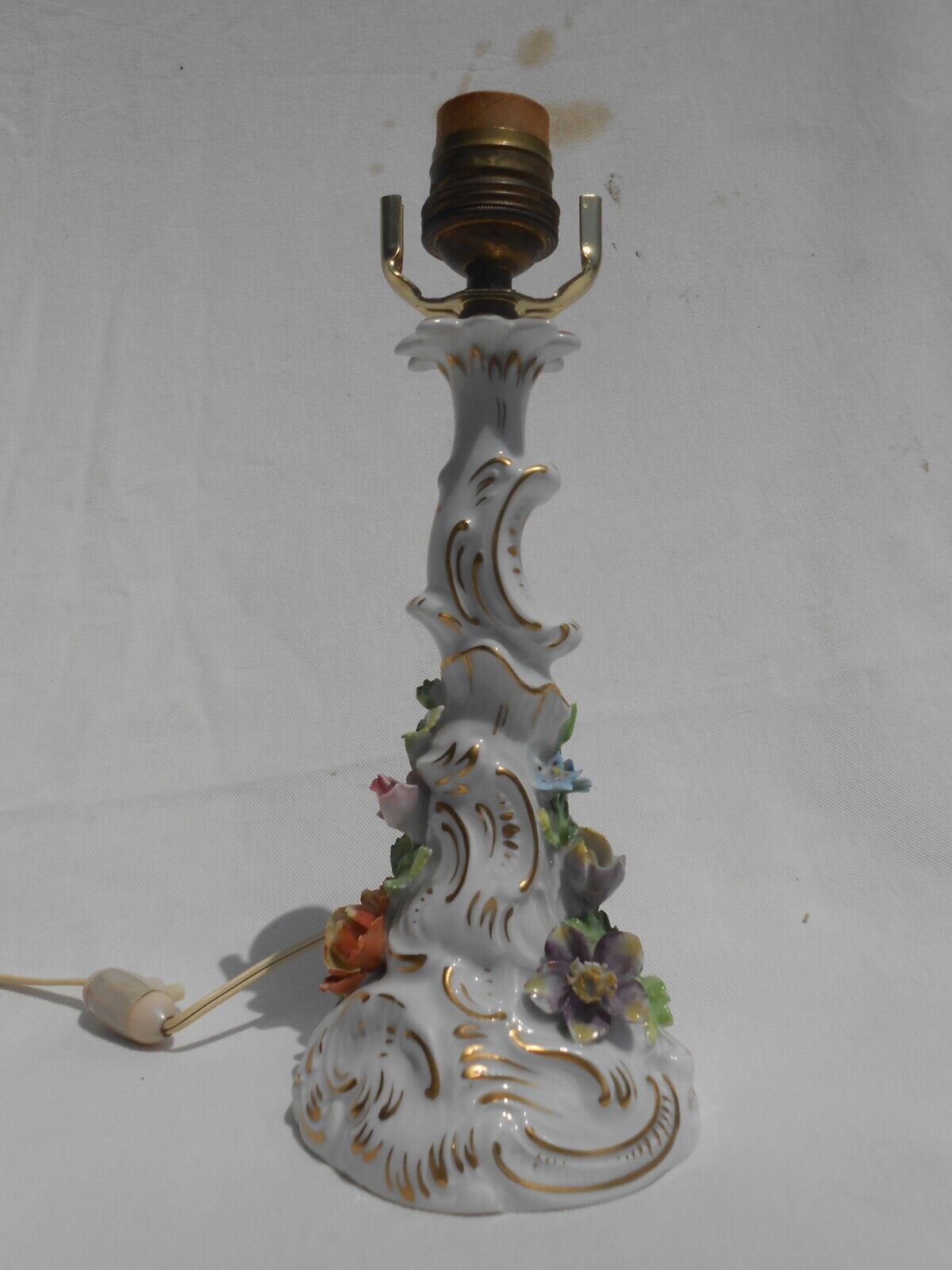 Rare Antique Dresden Von Schierholz Porcelain Lamp