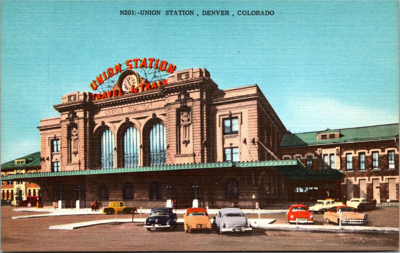 Postcard CO Denver  Union Station