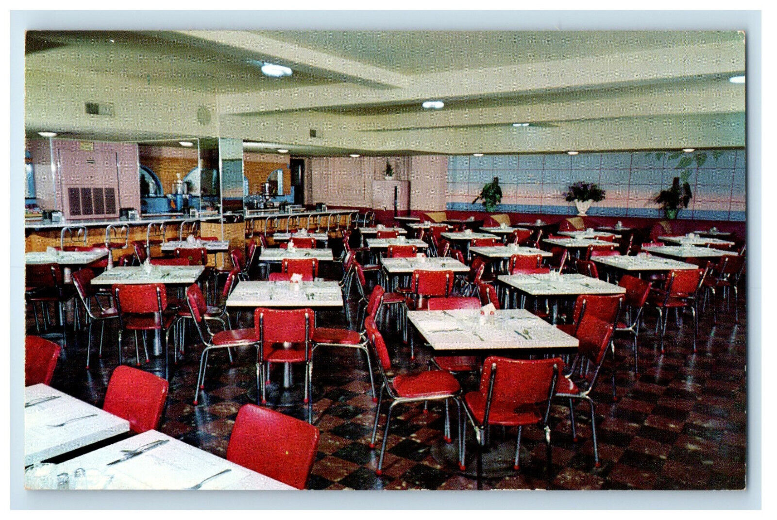 c1960s Dining Area, The Lawrence Restaurant, YWCA Building Jamestown NY Postcard