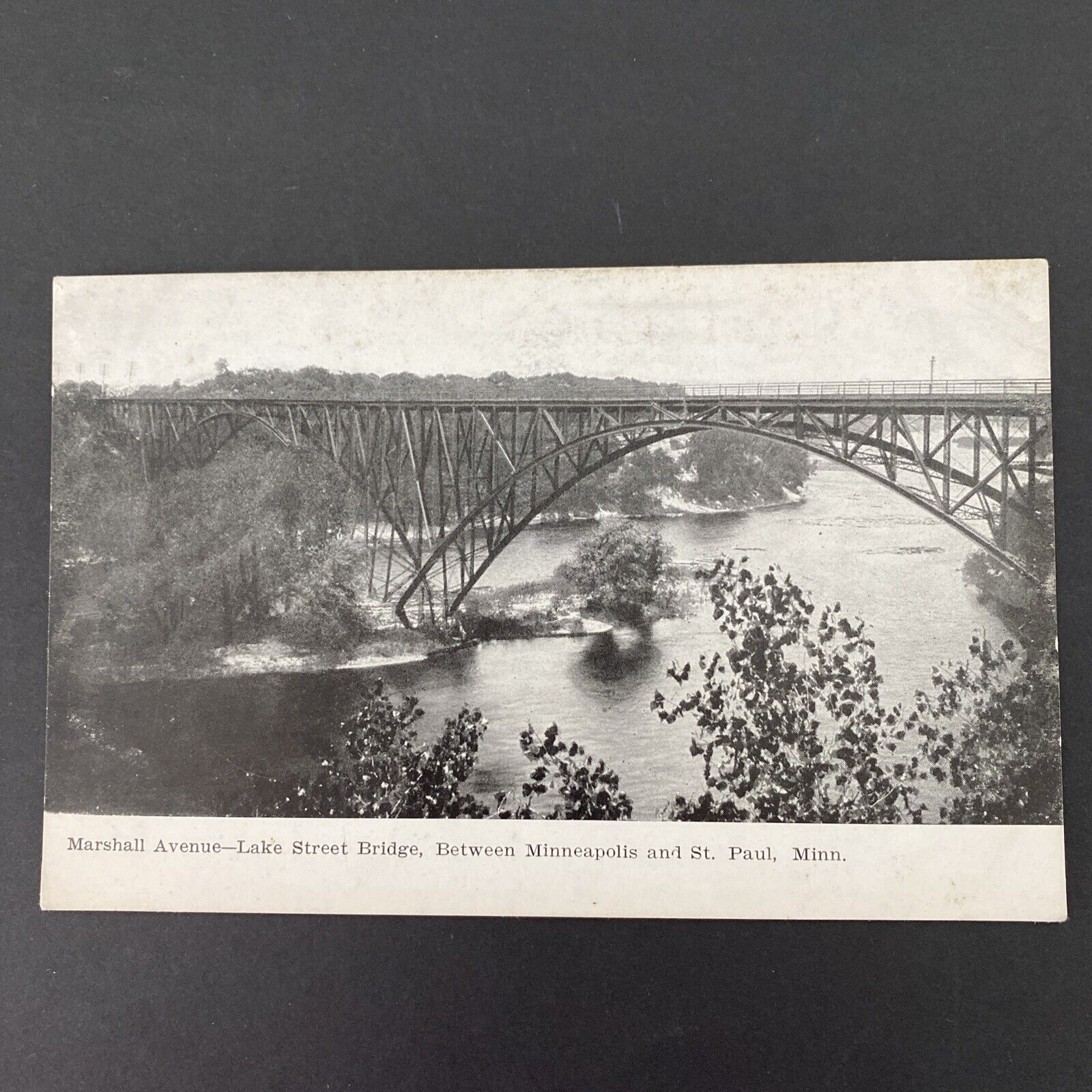Marshall Avenue Lake Street Bridge Minneapolis & St. Paul MN Old Postcard View