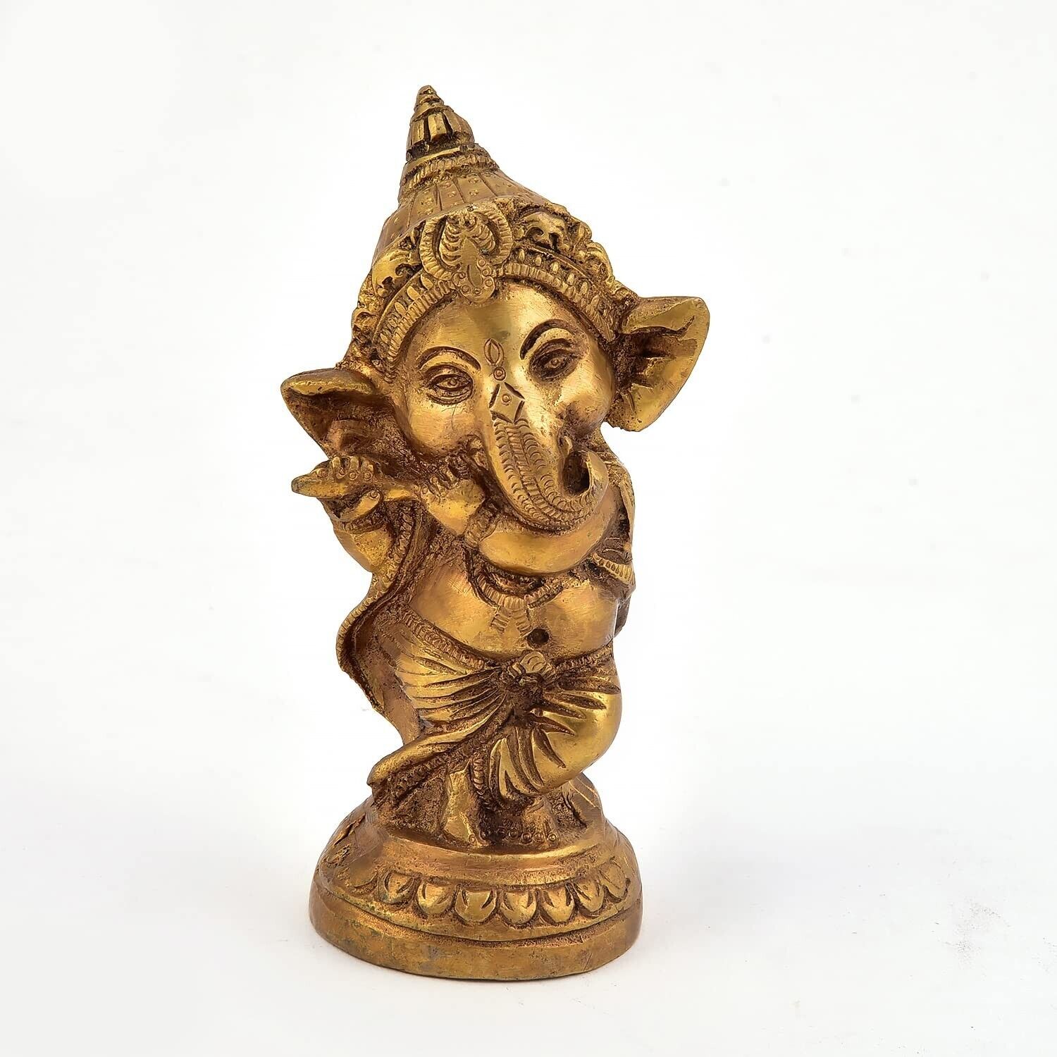 Brass Heavy Dancing Ganesh Idol and Figurines for Temple