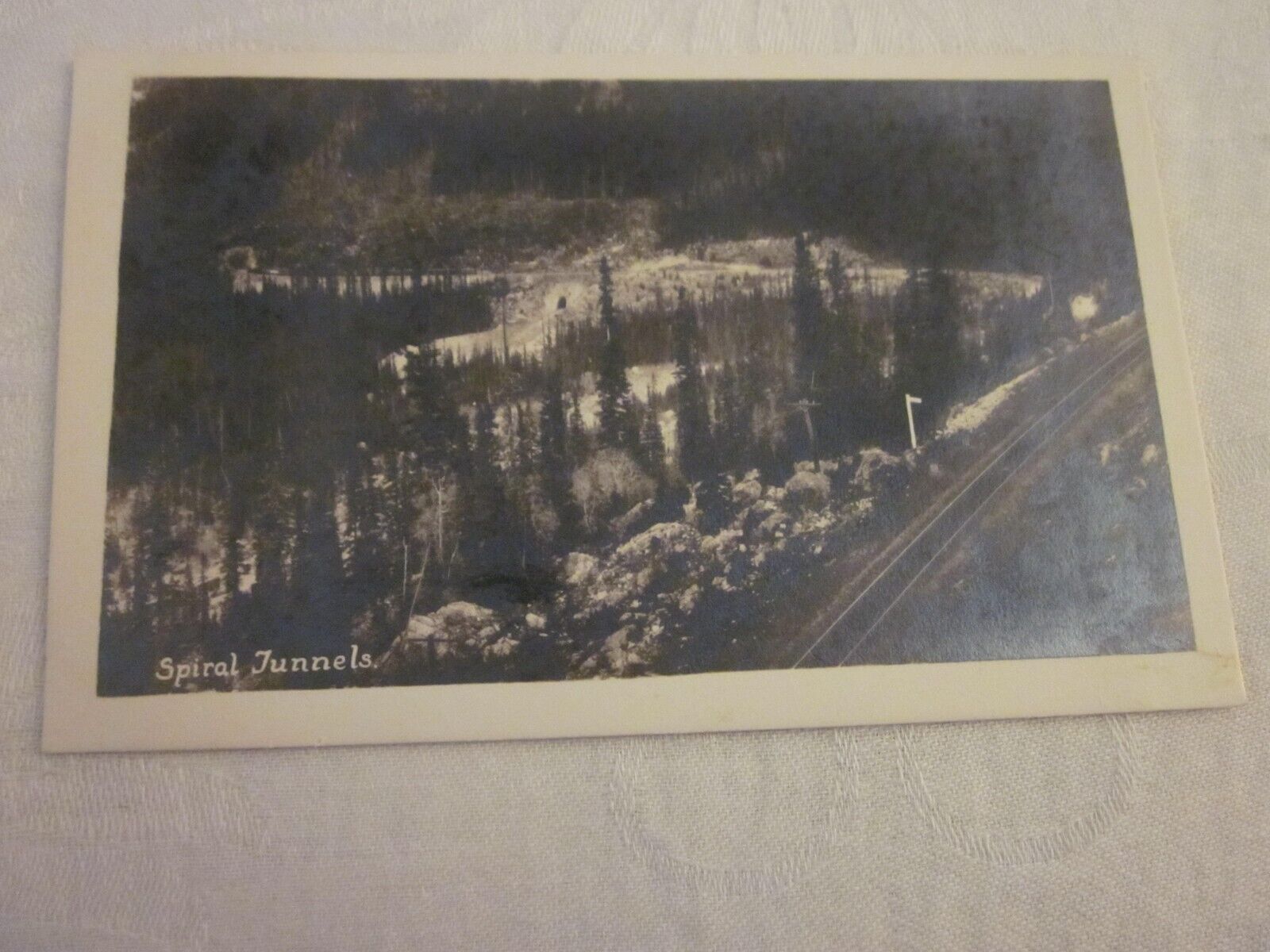 RPPC Postcard Spiral Tunnels Kicking horse pass Ogden Canada railroad tracks
