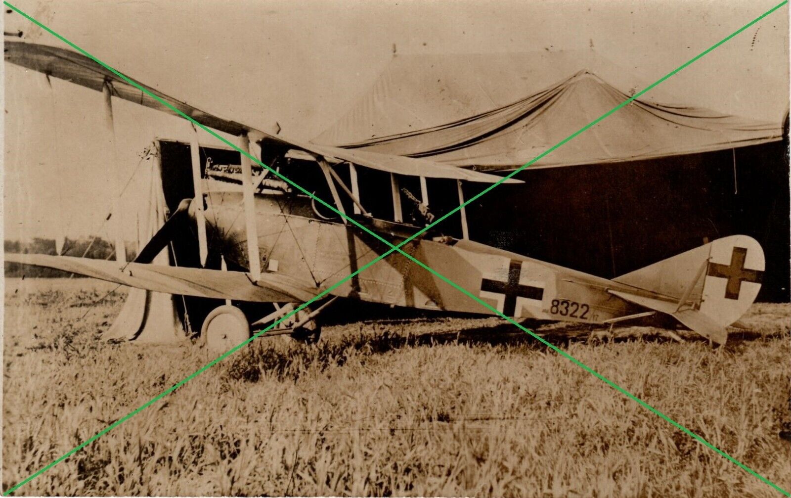 Photo Postcard RPPC Aviation German Rumpler C.IV photo WW1