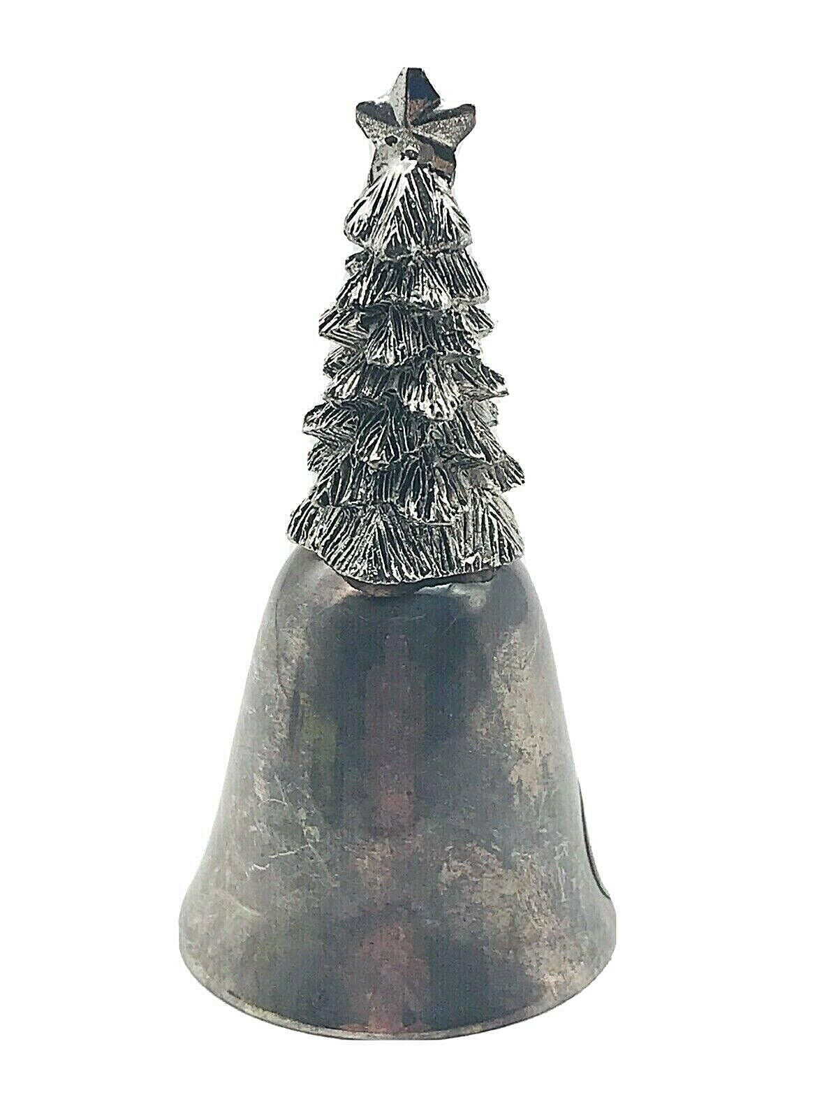 Godinger Annual Holiday Christmas Tree Dinner Bell Silver Plated Tarnish