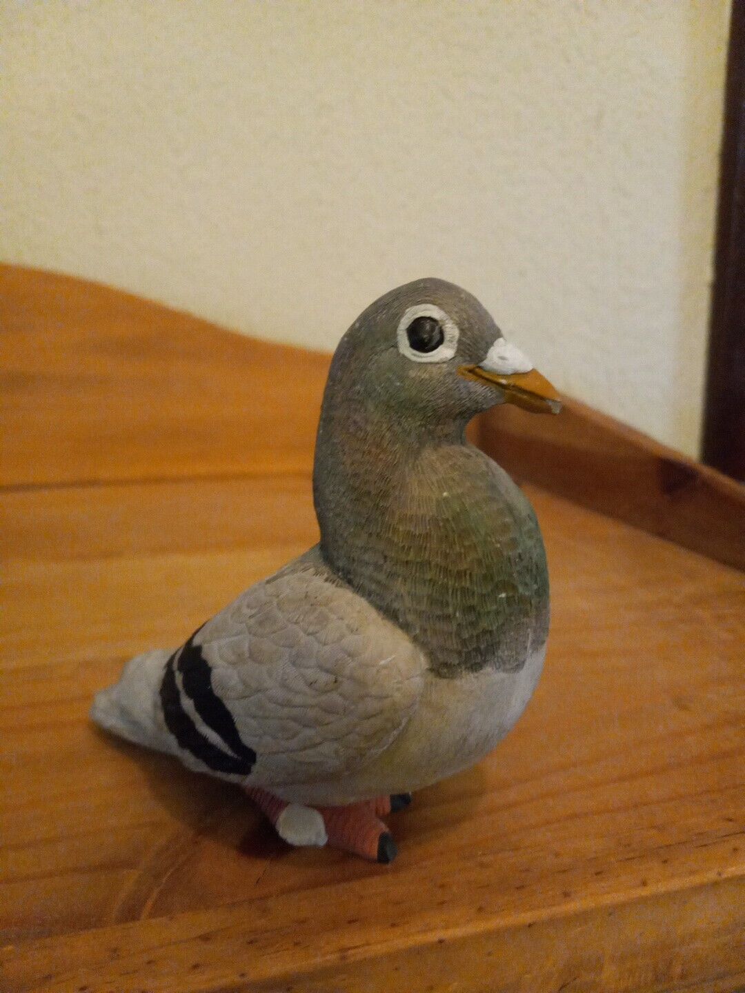 Handmade Pigeon Clay Figurine. Damage to toes