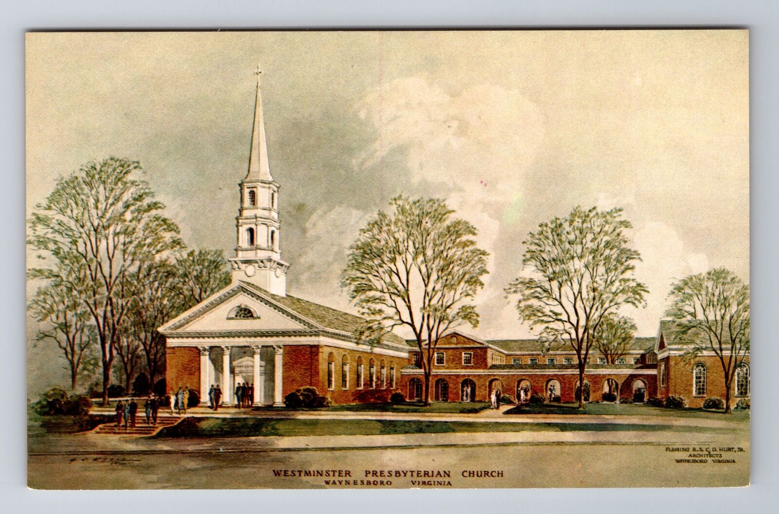 Waynesboro VA-Virginia, Westminster Presbyterian Church, Vintage Postcard