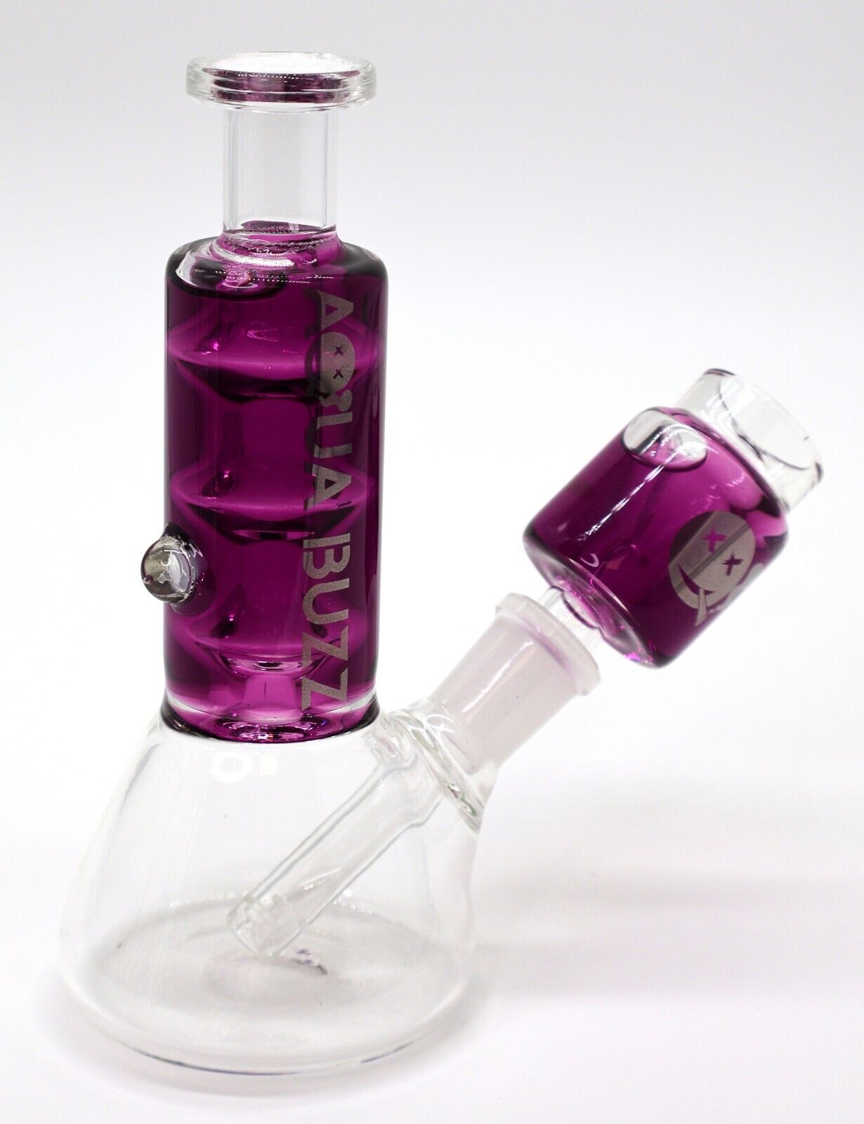 Aqua Buzz water pipe bong with freezable bowl thick glass pipe 5.5\' Purple Cold